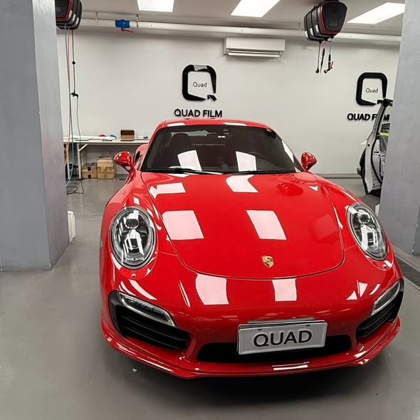 Porsche 911 Turbo S with a full paint protection film wrap